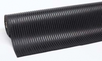 Wykładzina przemysłowa, ergonomiczna Chodniki, typ Rib`n`Roll 120 cm x 10 m x 6 mm, obszar suchy/mokry, kolor czarny